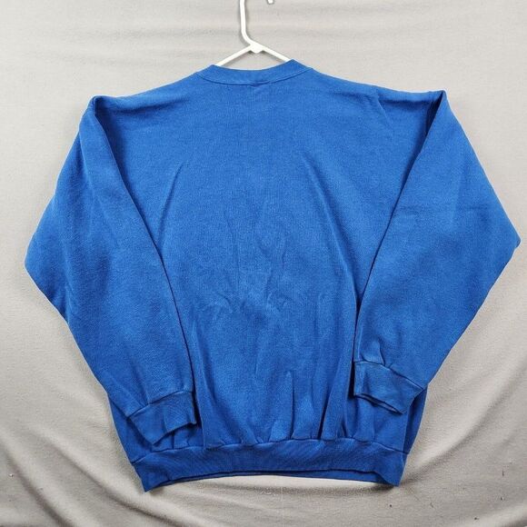 Vintage 90's Ultra Fleece Blank Blue Crew neck Sweatshirt Made In USA Size 2XLT - Picture 2 of 7